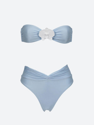 Floral Strapless Bikini Set