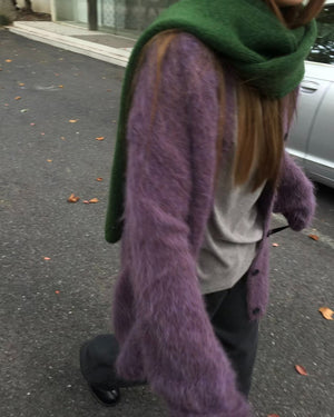 Grape Fuzzy Cardigan