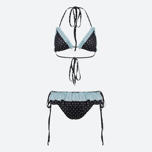 Polka Dot Ruffled Bikini Set