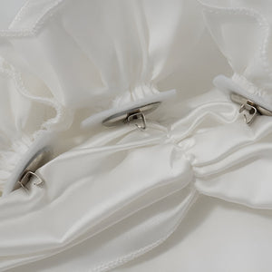 Rose Satin Backless Mini Dress