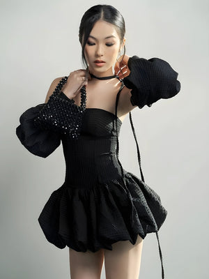 Strapless Bubble Mini Dress