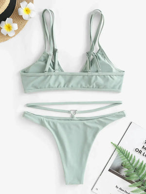 Triangle Cut Out Bikini Set