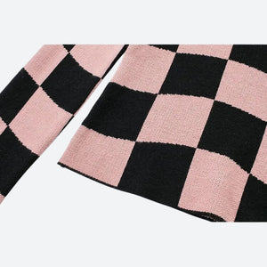 Y2K Checkered Square Neck Top