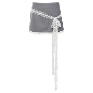 Coquette Aesthetic Lace Bow Skirt