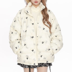Coquette Bow Puffer Jacket