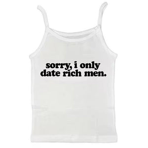 I Date Only Rich Men Y2K Tank Top