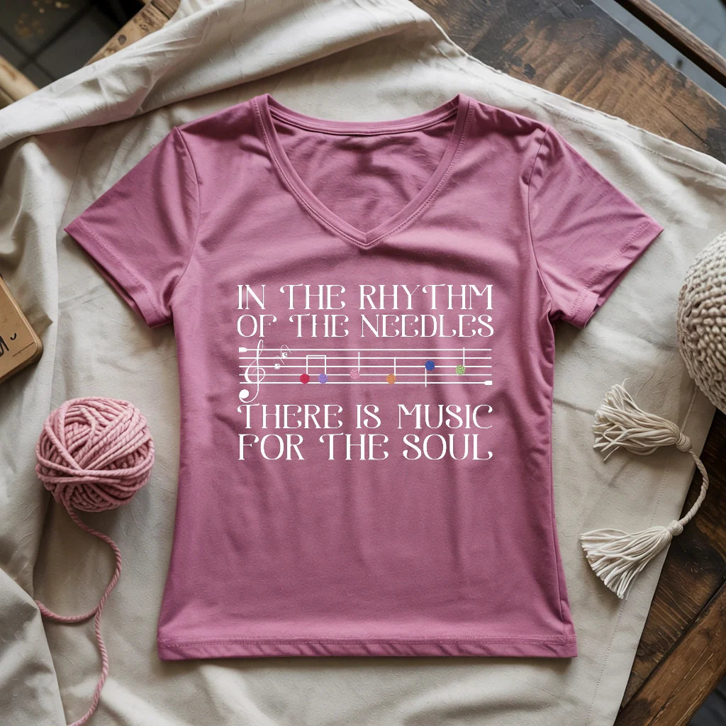 Rhythm Of The Needles Lady V-neck