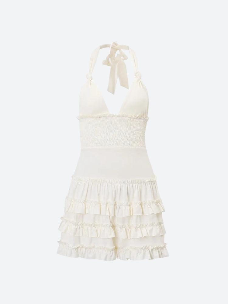 Coquette Halter Neck Mini Dress