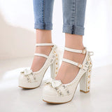 Coquette Lace Up High Heels