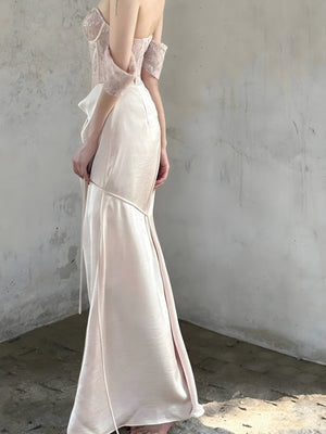 Corset Satin Maxi Dress
