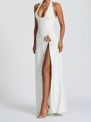 Halter Bodysuit & Maxi Skirt Two Piece Set