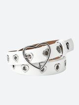 Heart Buckle Faux Leather Belt