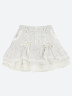 Kawaii Ruffled Layered Lace Mini Skirt