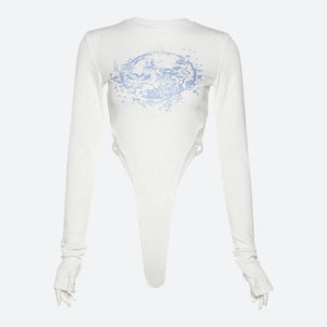 Mythology Figure Printed Bodysuit