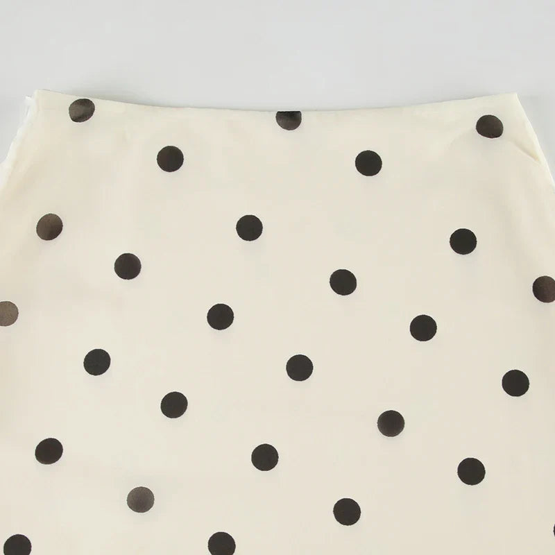 Old Money Polka Dot Midi Skirt