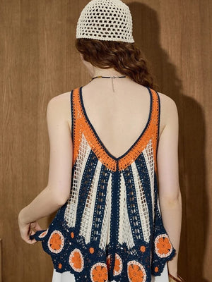 Open Knit V-Neck Vest