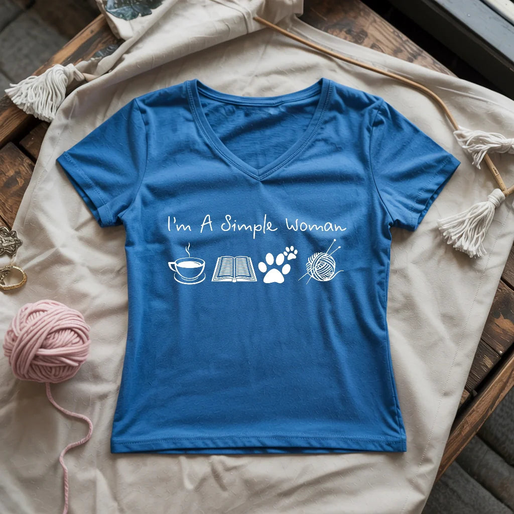 Simple Woman Lady V-neck