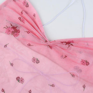 Soft Girl Floral Asymmetric Crop Top