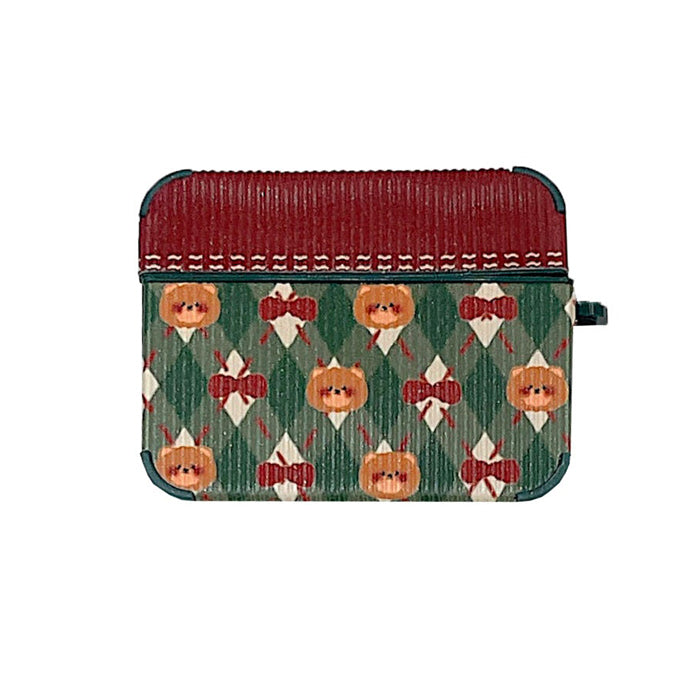 Teddy Red Bow Airpods Case