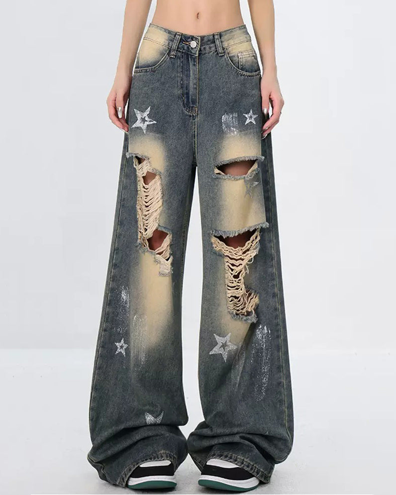 Star Girl Distressed Jeans