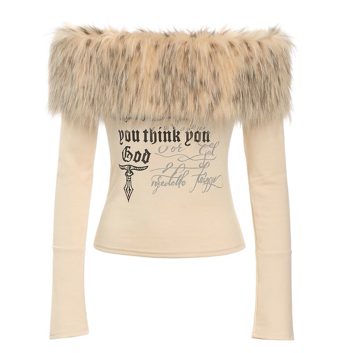 Y2K Aesthetic Fur Top