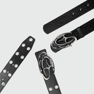 Y2K Star Silver Buckle Belt