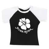 Y2K Alba Rosa Baby Tee