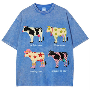 Indie Aesthetic Cow Graphic T-Shirt