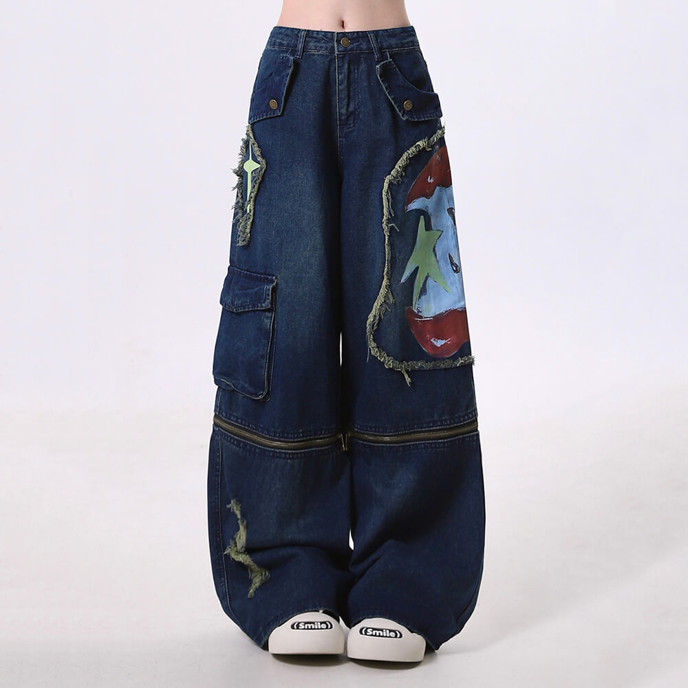 Apple Core Graffiti Cargo Jeans