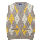 Argyle Button Up Grandpa Knit Vest