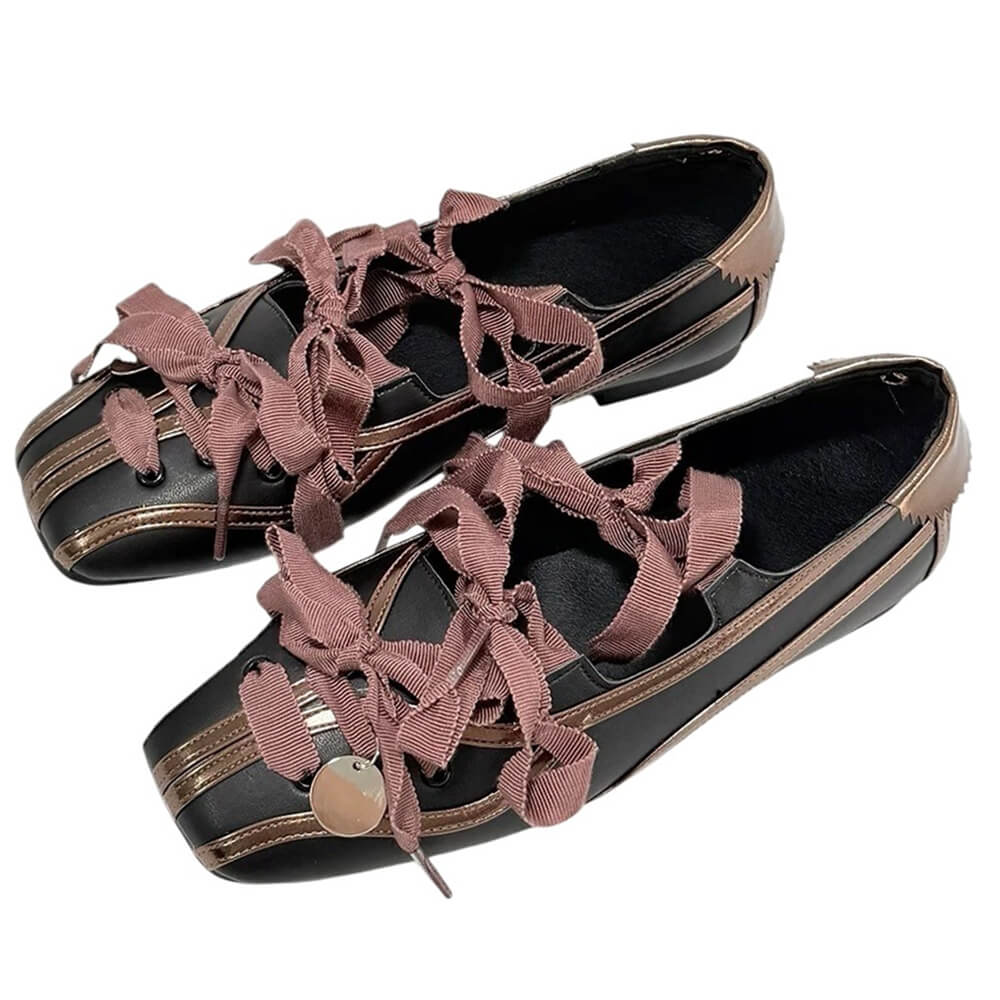 Balletcore Ribbon-Laced Flats