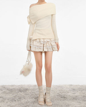 Balletcore Of Shoulder Sweater