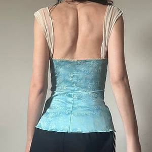 Baroque Style Satin Bustier Top