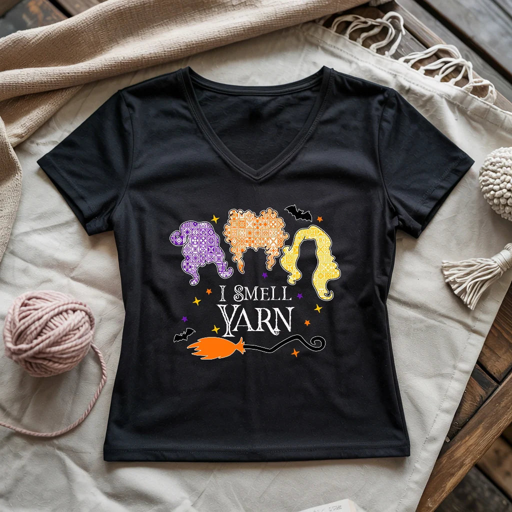 I Smell Yarn Lady V-neck