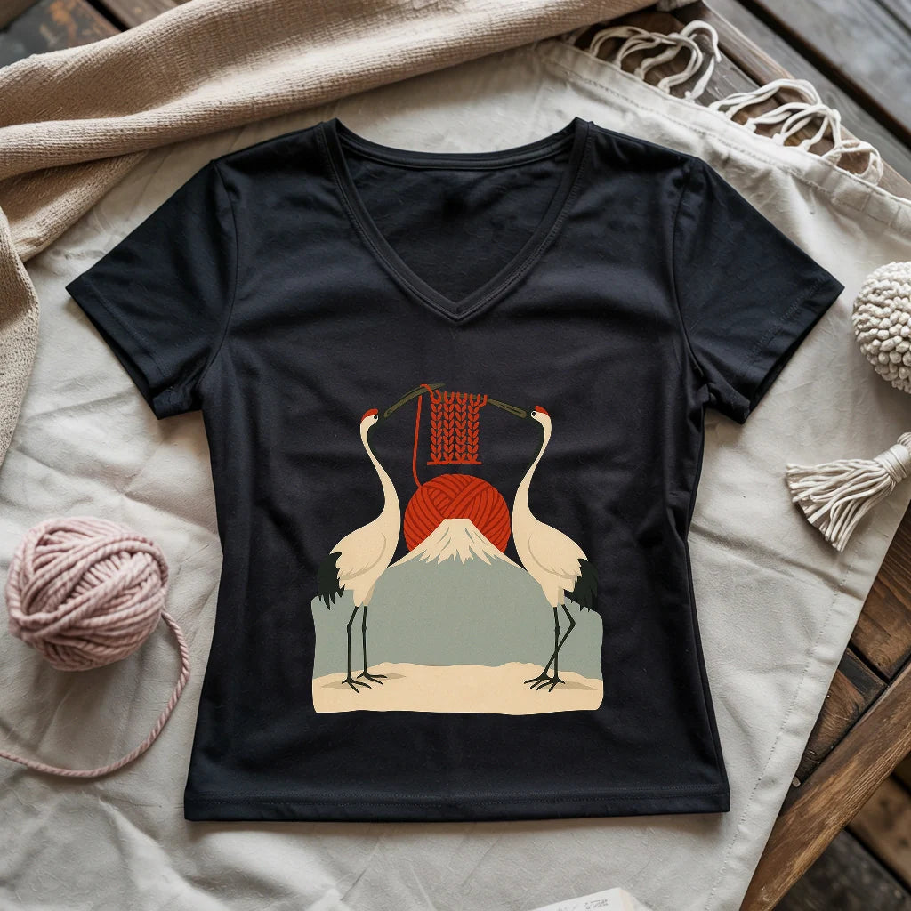 Knitting Sun Lady V-neck