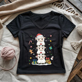 Woolly Christmas Tower Lady V-neck