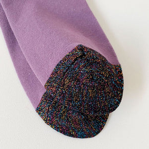 Purple Flower & Cat Aesthetic Socks