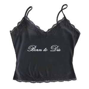 Born to Die Ribbed Lace Top