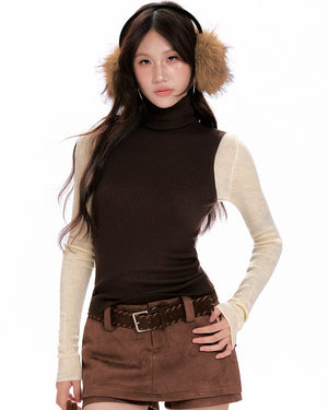 Warm Vibes Brown Knit Top