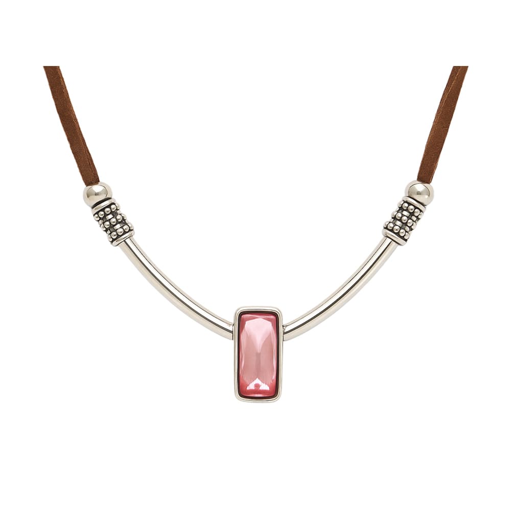 Bubblegum Pink Rectangle Pendant Choker
