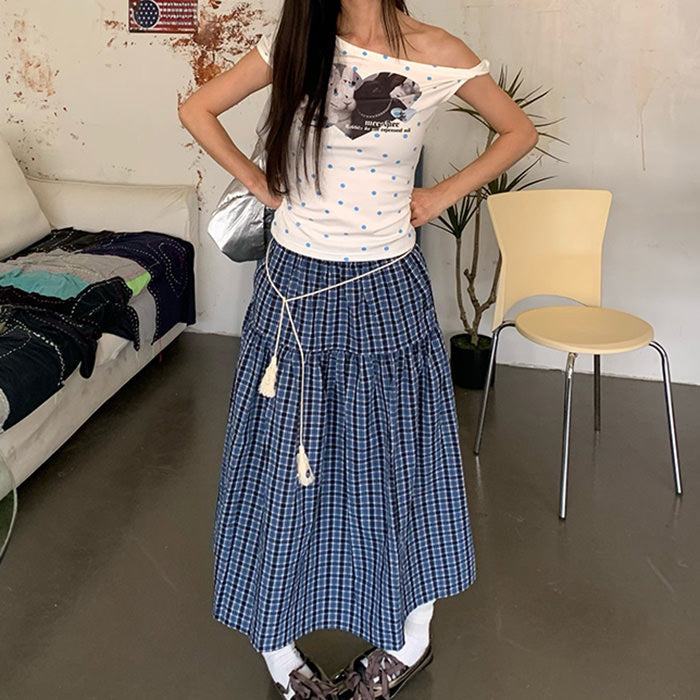 Bunny Polka Dot One-Shoulder Top