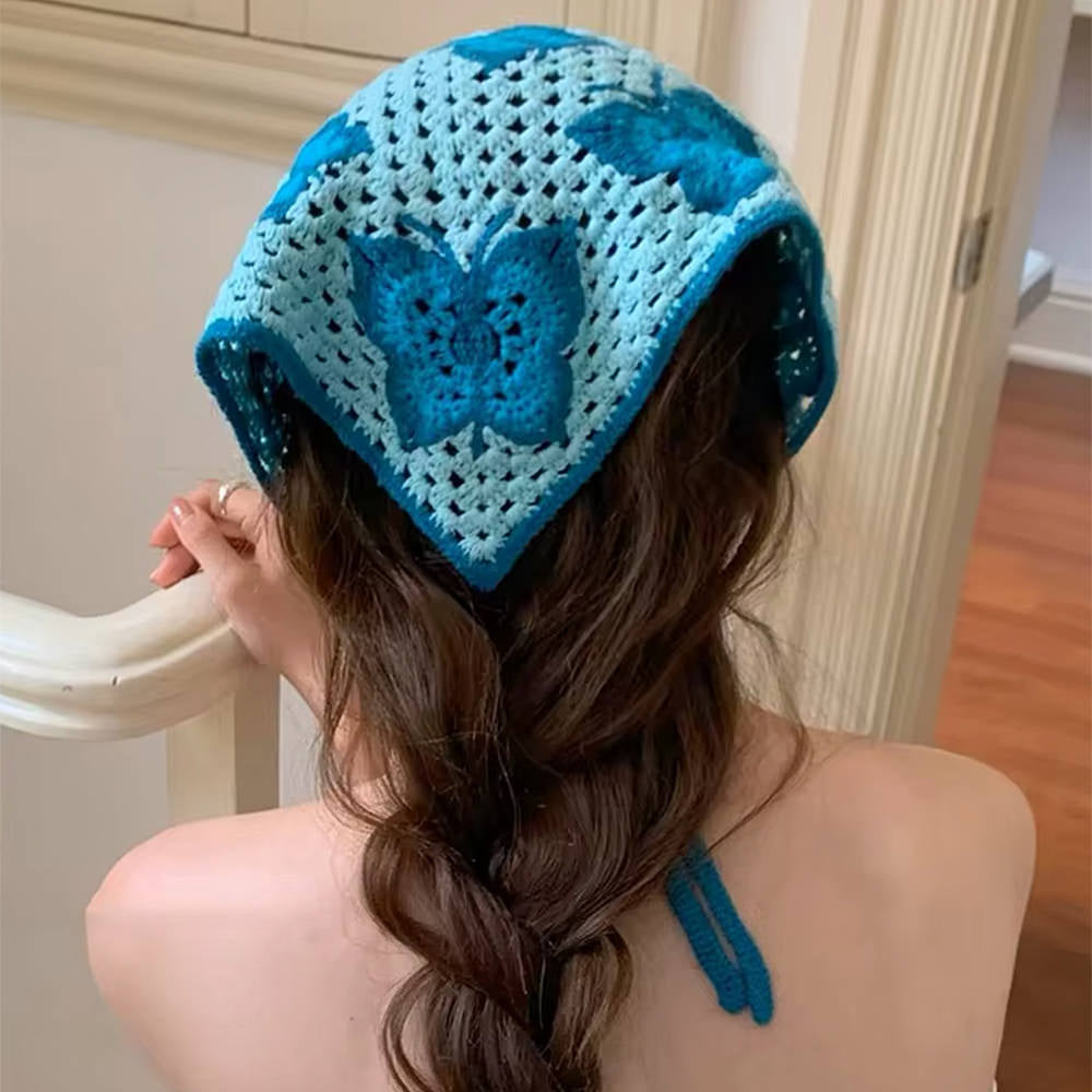 Butterfly Crochet Triangle Bandana