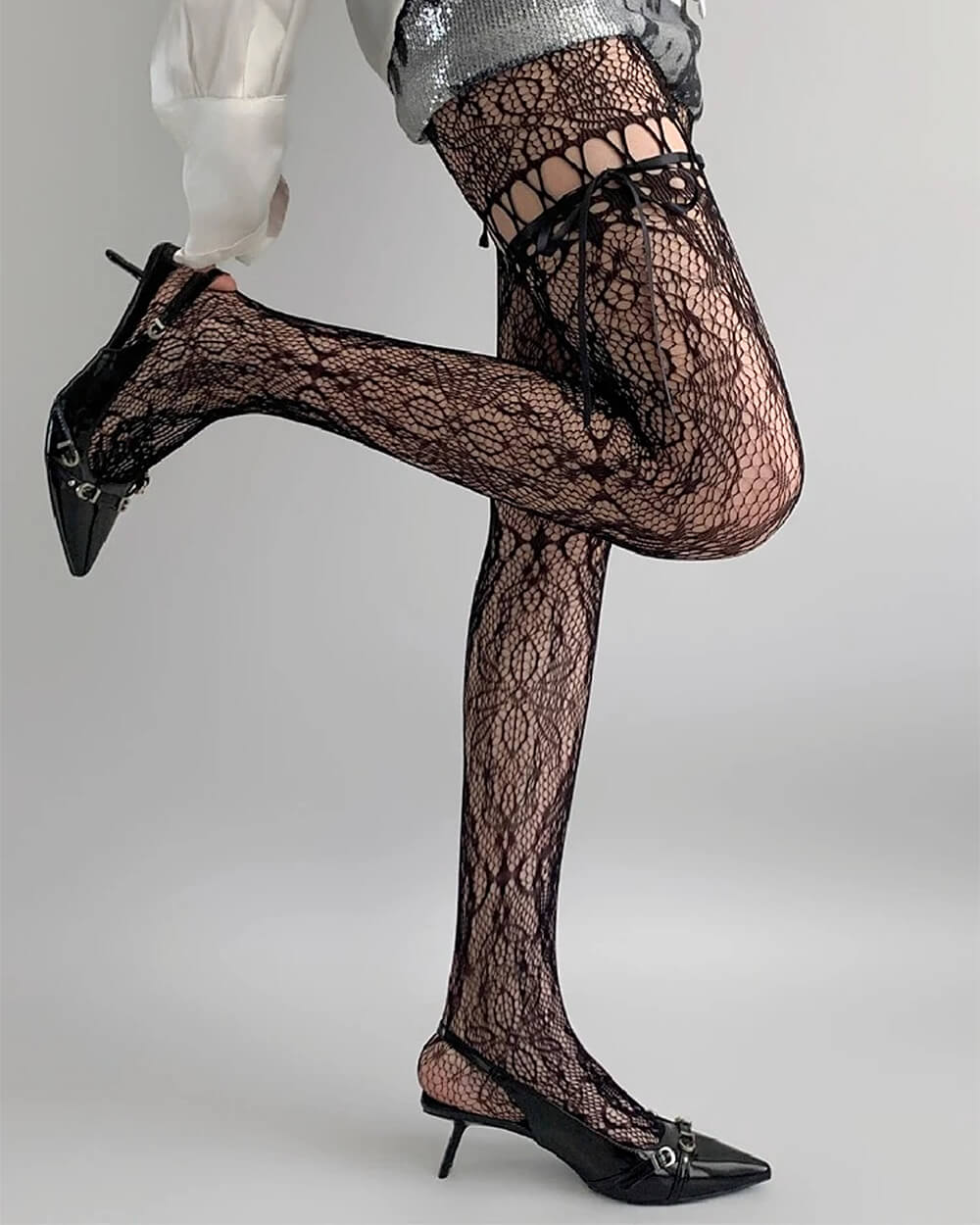 Coquette Bow Lace Tights