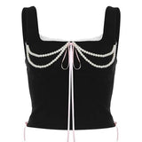 Coquette Bow Pearl Bustier Top