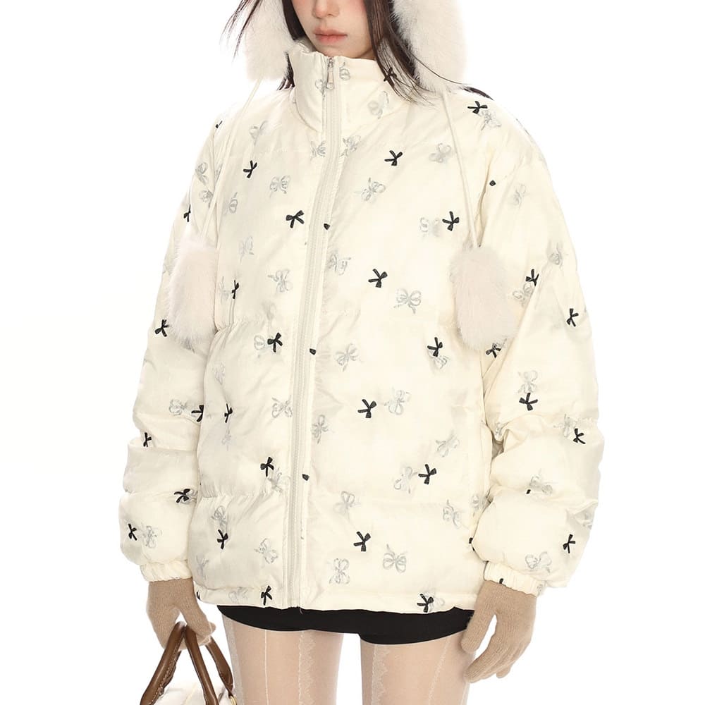 Coquette Bow Puffer Jacket