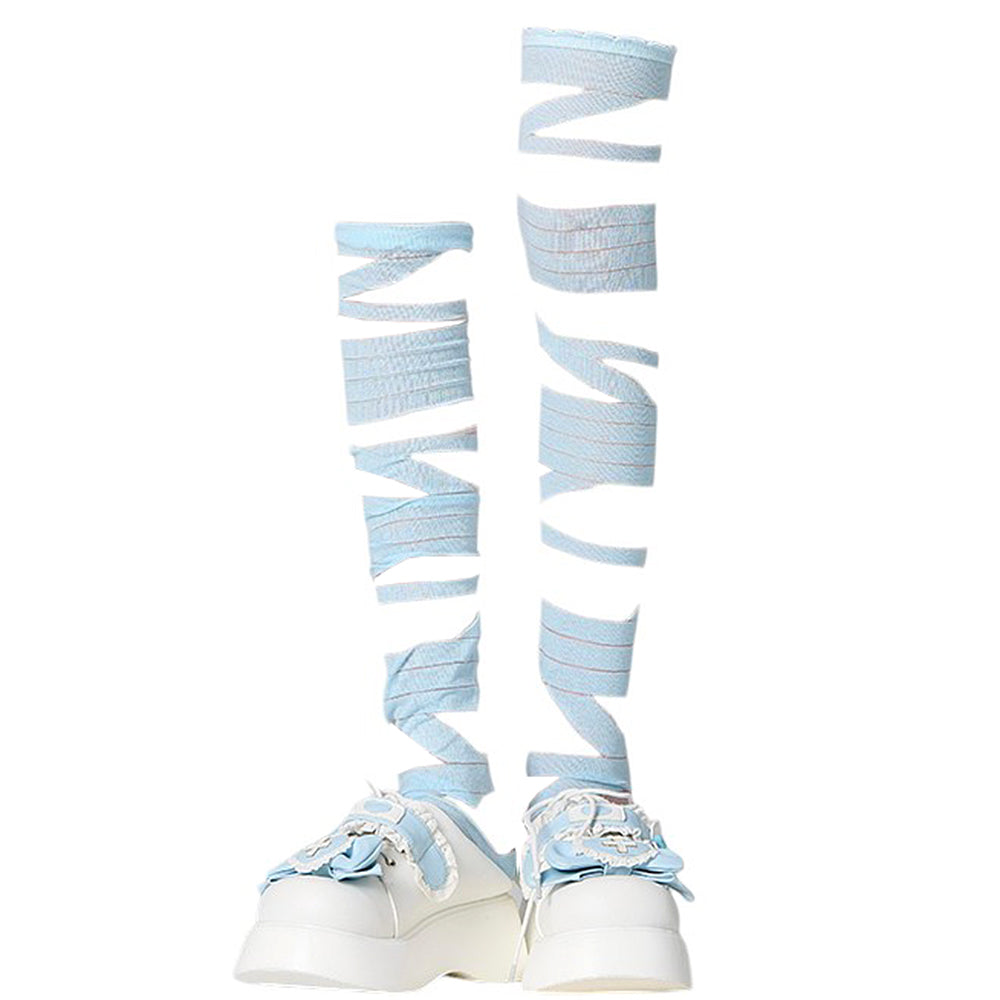 Soft Girl Crisscross Lace-Up Socks
