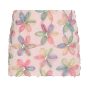 Floral Sequin Mini Skirt