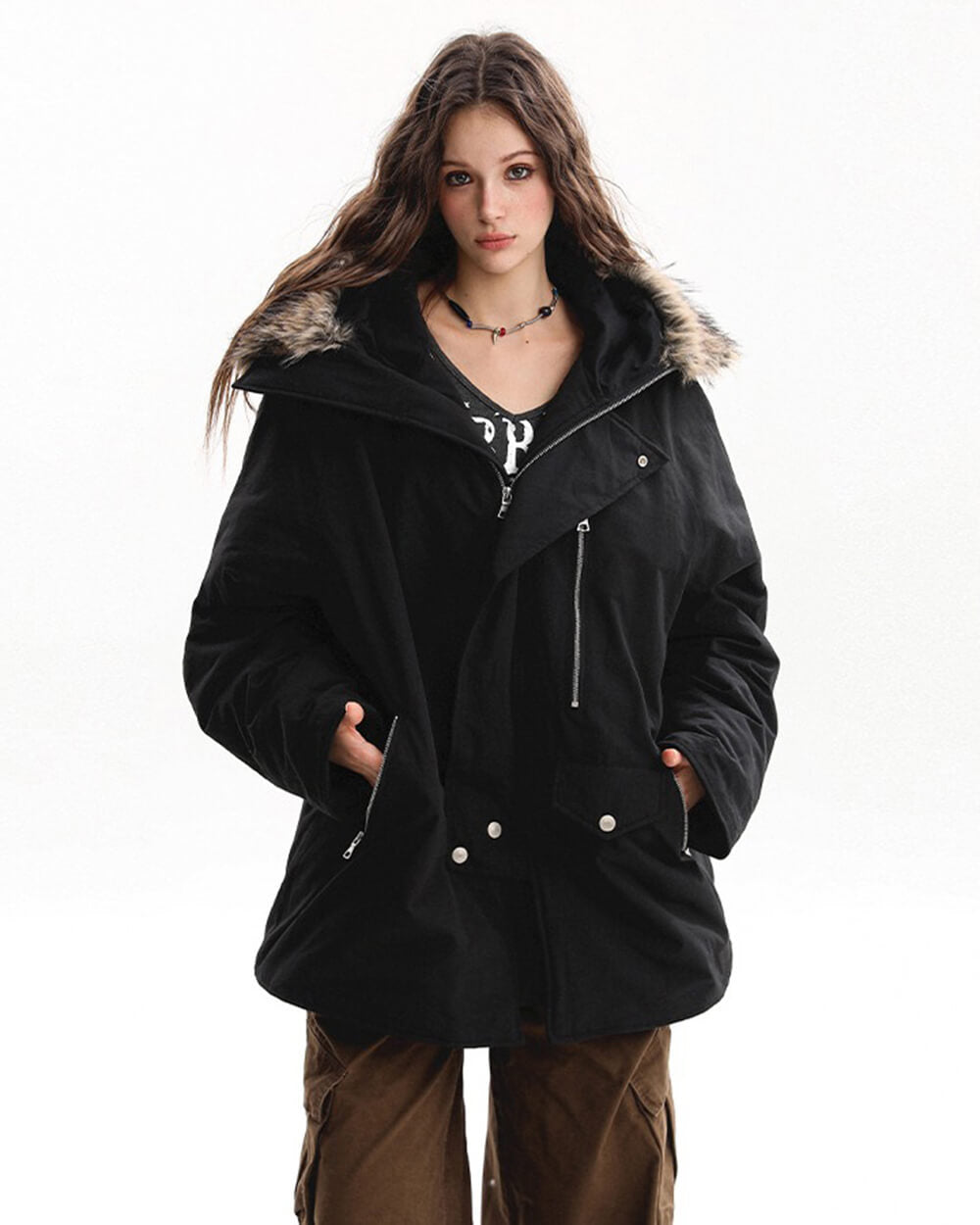 Bad Reputation Fur Trim Parka