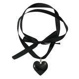Heart Satin Ribbon Necklace