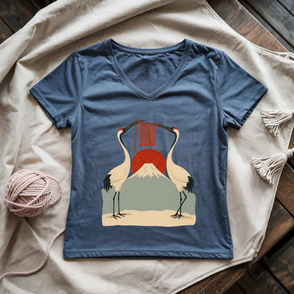 Knitting Sun Lady V-neck